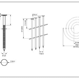 UnitSteel 15º Coilnägel 2,3 × 55 mm Ringschaft / Galvanisiert 9.000 Stück