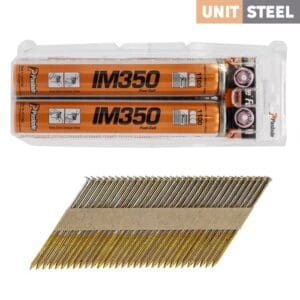 UnitSteel IM350 Stripnagels 2,8x65 Ring/Gegalvaniseerd 4.000 stuks Incl. 2X Drijfstofcel