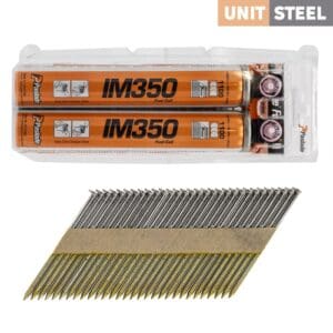 UnitSteel IM350 Stripnagels 2,8x65 Ring/RVS Verp. 3.000 Incl. 2X Drijfstofcel