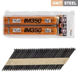 UnitSteel IM350 Stripnagels 2,8×65 Ring RVS Zwart