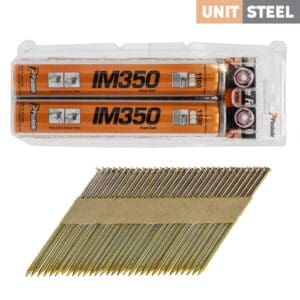 UnitSteel IM350 Stripnagels 3,1x83 Schroef/Gegalvaniseerd 3.000 stuks Incl. 2X Drijfstofcel
